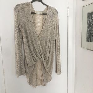 Vintage HavanaOatmeal soft Drapey Top back detail